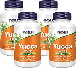 NOW Supplementi, Yucca (Yucca spp.) 500 mg, 4:1 Concentrato, Integratore di erbe, 100 capsule (Pack of 4)