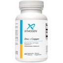 XYMOGEN Zinc + Copper - Essential Trace Mineral Supplement for Immune System & Enzymatic Support - Balanced Zinc & Copper Formula - 60 Capsules