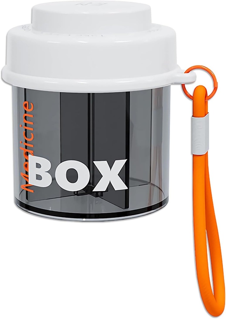 Pill Dispenser,Portable Supplement Organizer Flasche mit Anti-Mixing und breite Öffnung Design für Reisen (Orange)