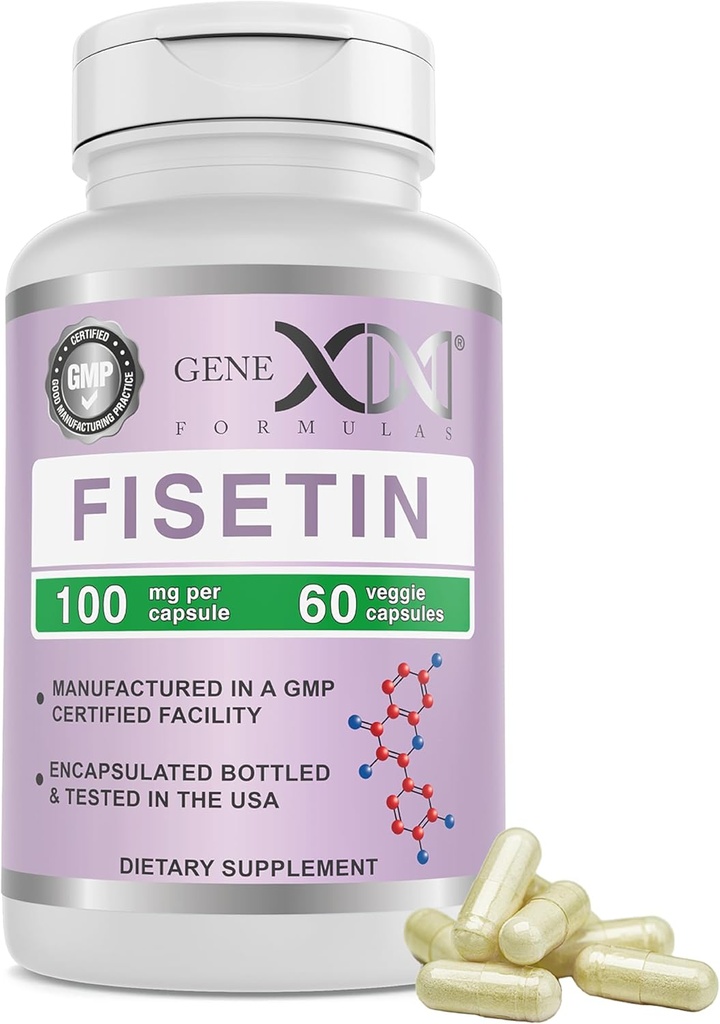 Genex Formeln Fisetin 100mg/Serving (60 Kapseln) - Antioxidans, die gesundes Altern, Gehirn Wellness & Kognitive Gesundheit unterstützt - Non-GMO, Glutenfrei, Vegetarisch - 2 Monate Versorgung