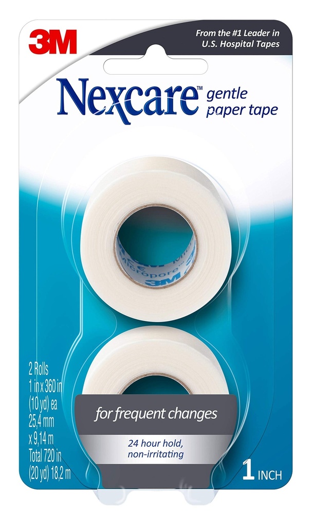 Betadine Antiseptic Solution 10% with Nexcare Gentle Paper Tape 1 in x 10 Yds, Infection Protection for Minor Cuts, Scrapes and Burns, 2 Rolls