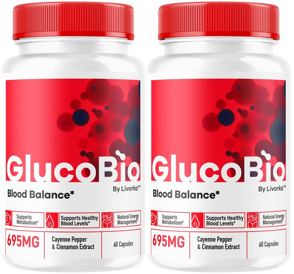 (2 Pack) GlucoBio Kapseln - Offizielle Gluco Bio Support Pillen, Erweiterte Formel für Gesamt Balance, GlucoBio Pillen, GlucoBio Supplement, Glucovio Bewertungen, 60 Kapseln für 2 Monate