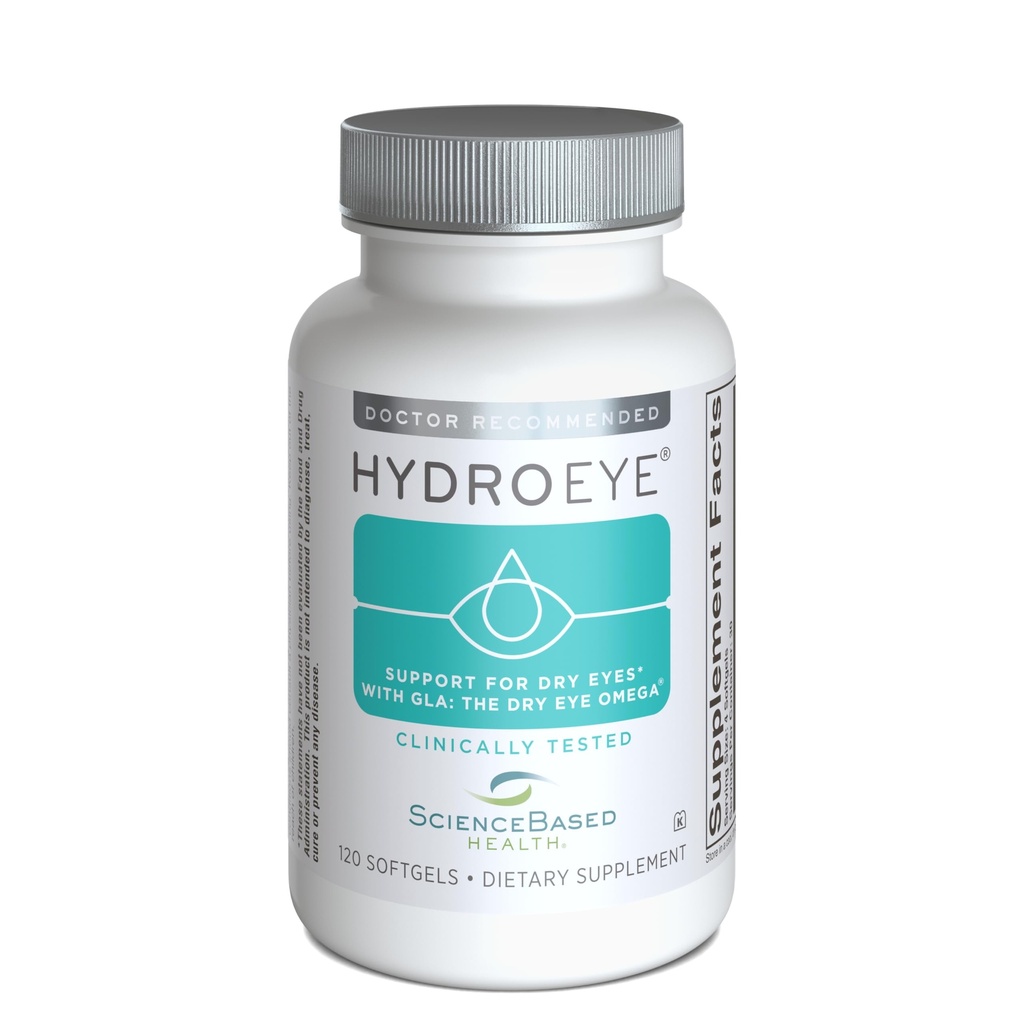 ScienceBased Health HydroEye Dry Eye Supplement – Klinisch getestete Formel mit GLA, EPA und DHA – Eye Comfort & Tear Film Support – 120 Softgels