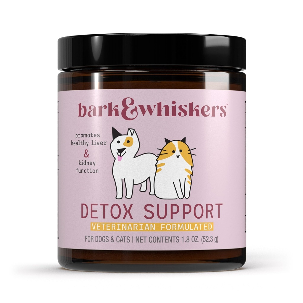 Bark & Whiskers Detox Support - Helps Support Healthy Liver & Kidney Function - Herbal Blend with Organic Milk Thistle & Green Tea - 1.8 oz