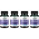 Swanson Copper Antioxydant Système immunitaire Supplément minéral de soutien des cellules du sang rouge (chélate de cuivre) 2 mg 300 onglets (4 paquets)