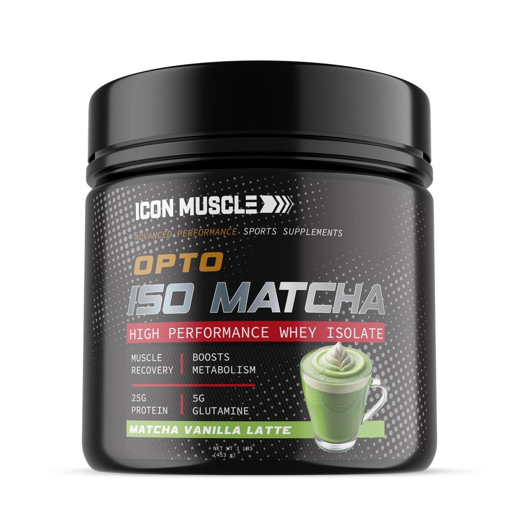 Opto Iso Matcha Vanilla Latte | Matcha Green Tea | Whey Isolate Powder | Protein Powder | Amino Acids | Matcha Supplement | Antioxidants | 25g Protein | 1 lb