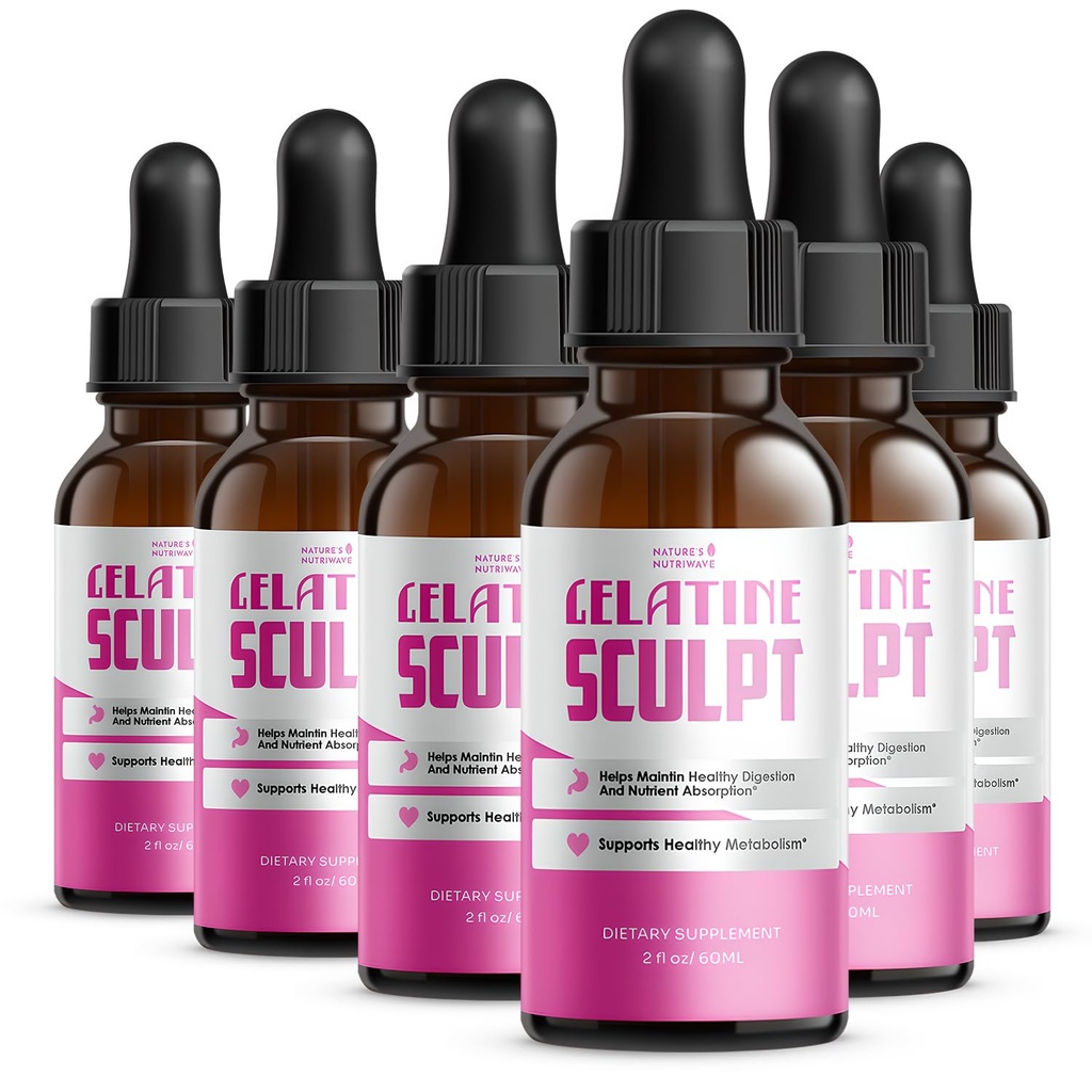 Gelatine Sculpt – Daily Liquid Botanical Supplement with Chromium & Plant Extracts – Clean, Stimulant-Free Formula – Non-GMO, Made in USA, GMP-Certified - 2 fl oz (60 mL), 6 Month Supply