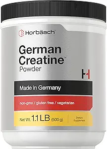 Horbäach Deutsches Kreatinpulver 500g | Made in Germany with Creapure | Vegetarisch, Non-GMO und glutenfreie Nahrungsergänzung