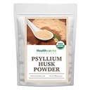 Psyllium Husk Powder Organic -16 Oz / 1 Lb - Raw - Certified Organic - Polvere finemente macinata dall'India - Keto, Vegan & Non OGM - Supporto fibra
