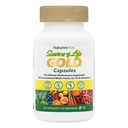 NaturesPlus Source de vie Multivitamine d'or - 90 Capsules végétariennes - avec des vitamines D3, B12, K2 et plus de 120 aliments entiers - Sang, os et immunosupport - Sans gluten - 10 portions