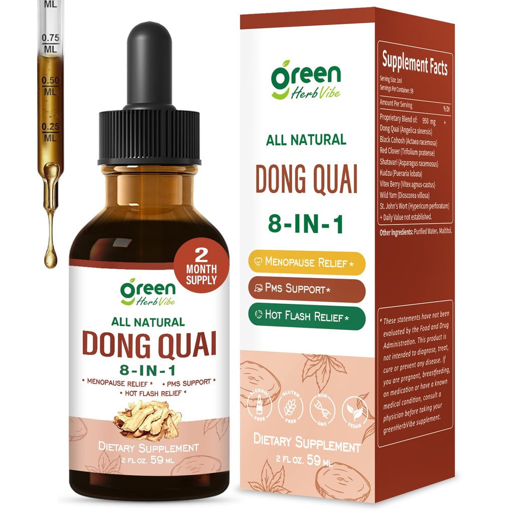 Natural Dong Quai Drops, Menopause Relief & PMS Support. 2oz