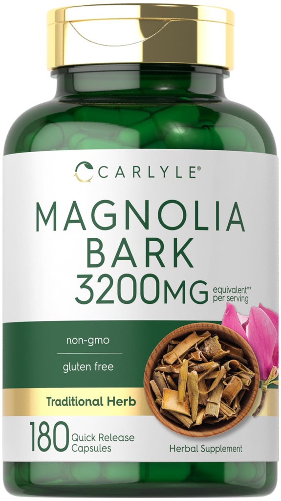 Carlyle Magnolia Bark | 180 Powder Capsules | Herbal Extract Supplement | Non-GMO, Gluten Free