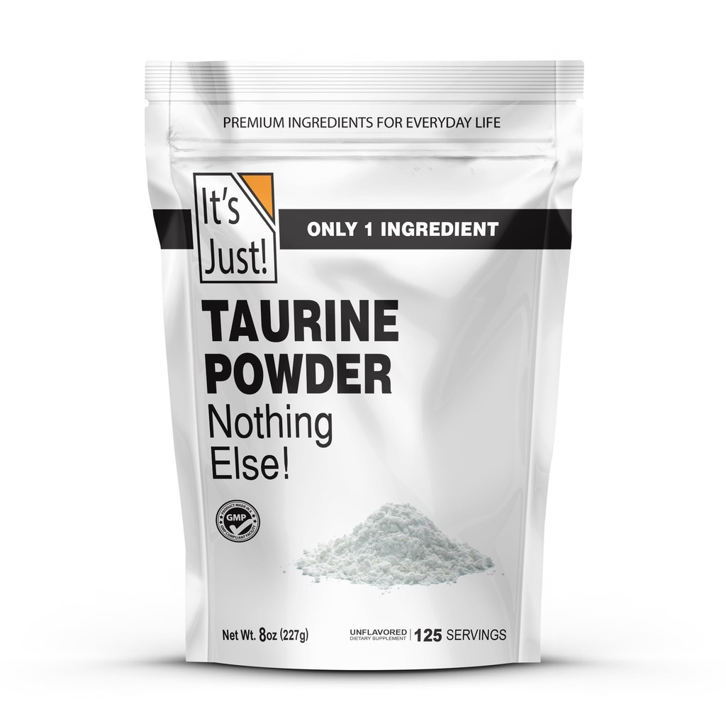 It's Just! - Taurine Powder, 8 Ounce Bulk, Pre-Workout Supplement, Unflavored (8 Ounce / 113 Servings)