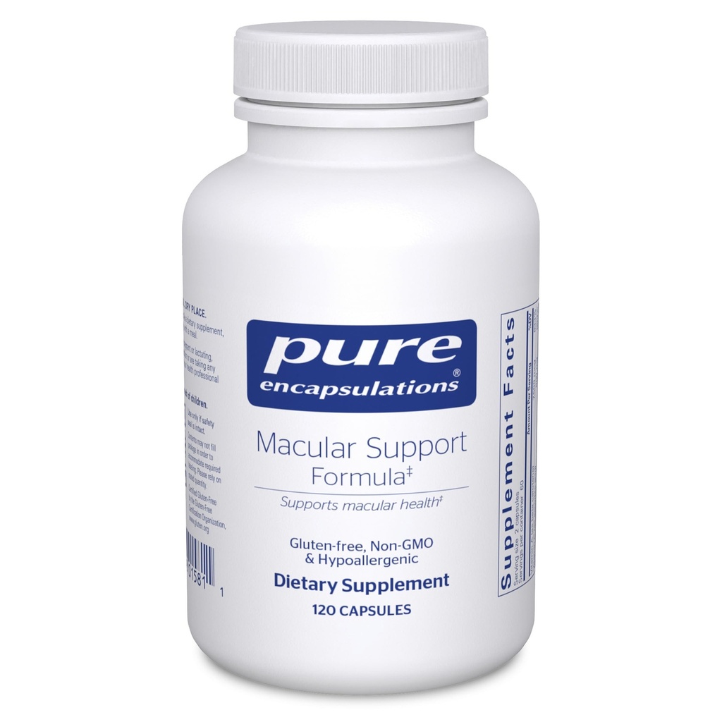 Pure Encapsulations Macular Support Formula | Supplemento anallergico con formula antiossidante avanzata per occhi sani* | 120 capsule