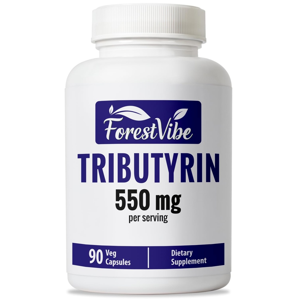 Tributyrin Supplement 550mg, Advanced Butyrate Form for Gut Health, 60% Standardized, More Effective Delivery Than Sodium Butyrate, 90 Capsules, Non-GMO & Gluten Free Postbiotic Supplement