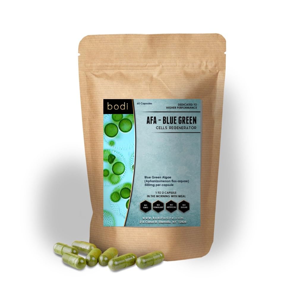 bodi : True AFA - Blue Green Algae Capsules 100% Pure Natural Hand Crafted (120 Capsules)