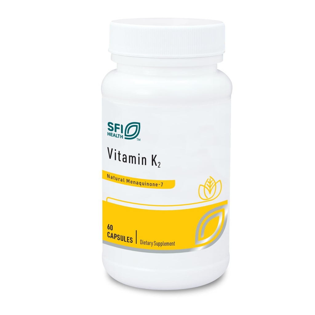 Klaire Labs SFI Health Vitamin K2-50 Mikrogramme als Menaquinone-7 MK-7, No Soy, Gluten oder Dairy (60 Kapseln)