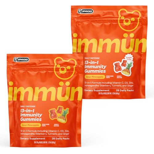 Grüns Immun Immunity Gummies Bundle - Low Sugar + Sugar Free Immune Support Supplement