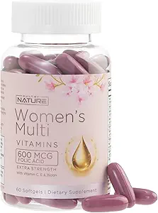 Erbaut von Nature Vitamins für Damen – Frauen Komplette tägliche Multivitamin-Ergänzung mit A, B, C, D, E, Eisen, Calcium, Magnesium und Multi Minerals – Wellness & Immune Health Support - 60 Softgels