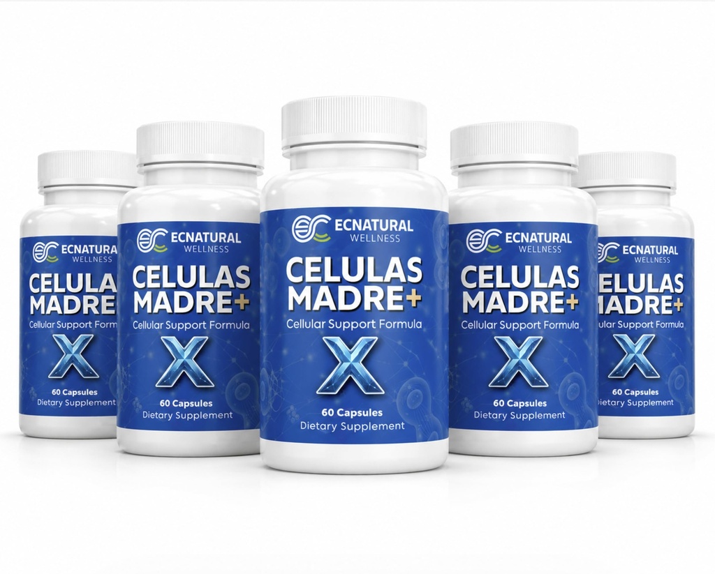 Celulas Madre+ X Supplement 5 Pack with Spirulina & AFA Algae, Botanical Formula, 300 Capsules Total, 150 Servings, 5 Month Supply, Adult Dietary Supplement Stem Cell