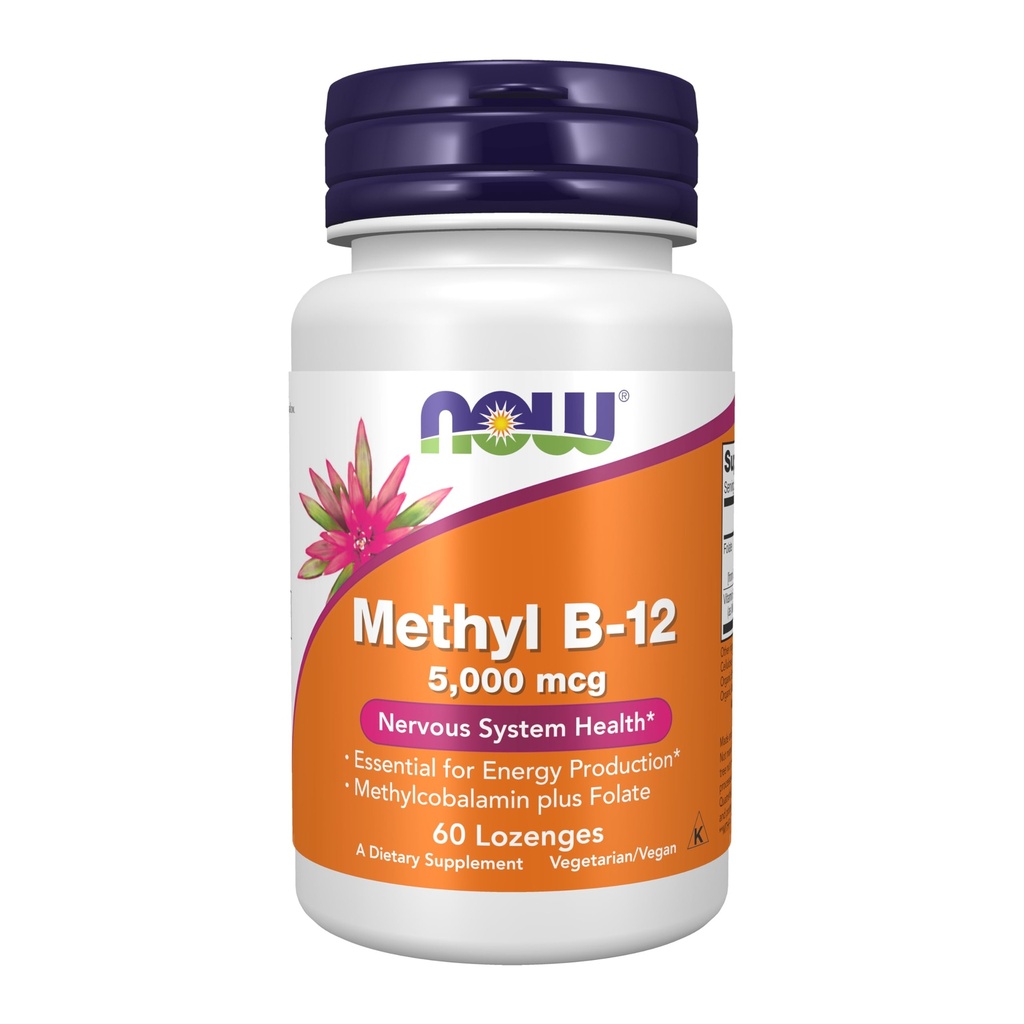 NOW Foods Supplements, Methyl B-12 (Methylcobalamin) 5000 mcg, Gesundheit des Nervensystems*, 60 Lutschtabletten
