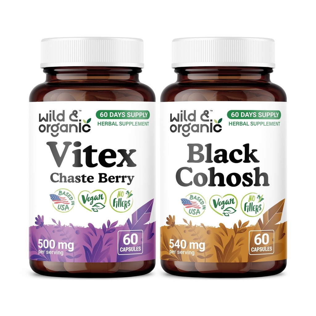 Wild & Organic Vitex 60 Capsules & Black Cohosh 60 Capsules