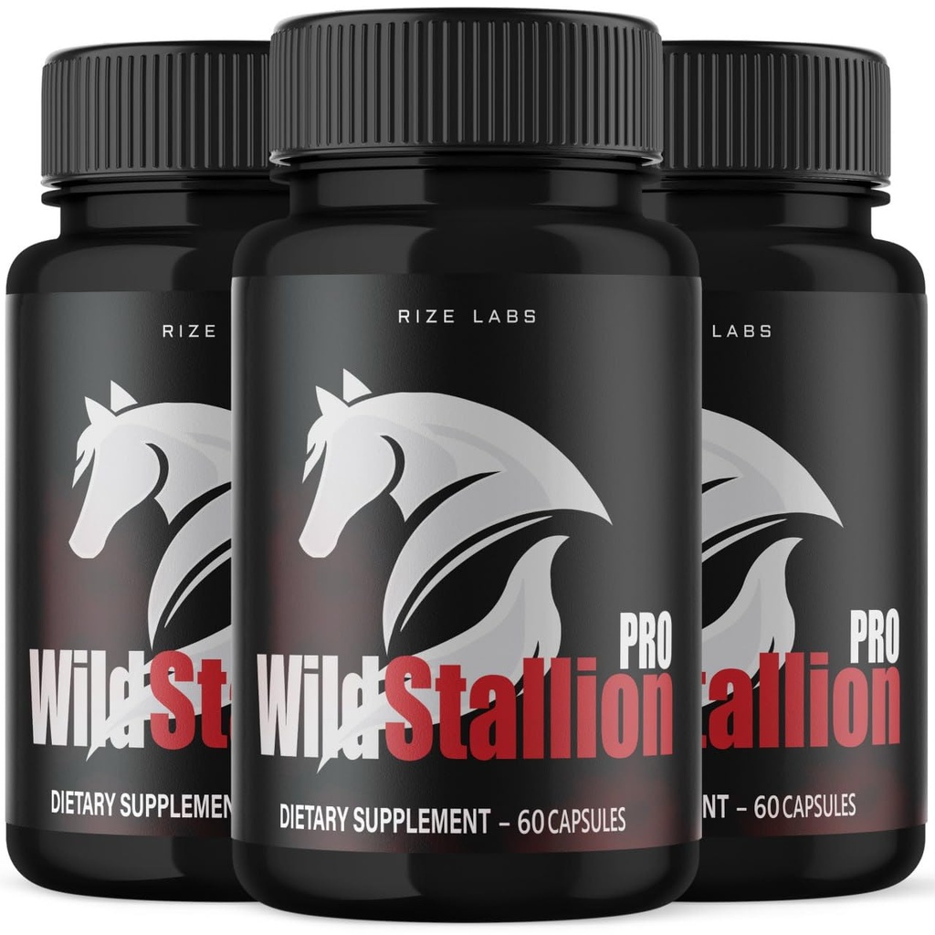 rize labs Men's Wild Stallion Pro Capsules, Performance Supplement, Male Support, All-Natural Pills - Pack of 3(180 Capsules)