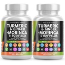 Supplément de Moringa Turcuma de Ginger Boswellia Safran - Supplément pour les femmes et les hommes avec Ceylan Cinnamon, Tart Cherry, Quercetin Ail Nettle Holy Basil - 2Pack