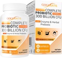 Probiotiques pour les femmes et les hommes, 300 milliards CFU 11 souches + enzymes à base de plantes biologiques et digestives, probiotique pour la santé digestive, le gaz et le blottis, l'immune, la santé gustative pour les femmes et les hommes, plateau stable, 60 capsules