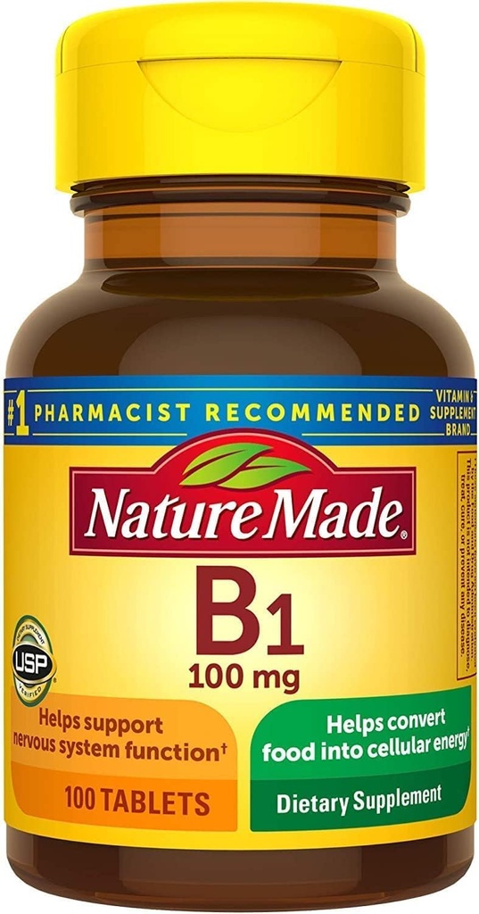 Naturgemachtes Vitamin B-1 100 mg Tabletten - 100 ct, Packung von 2