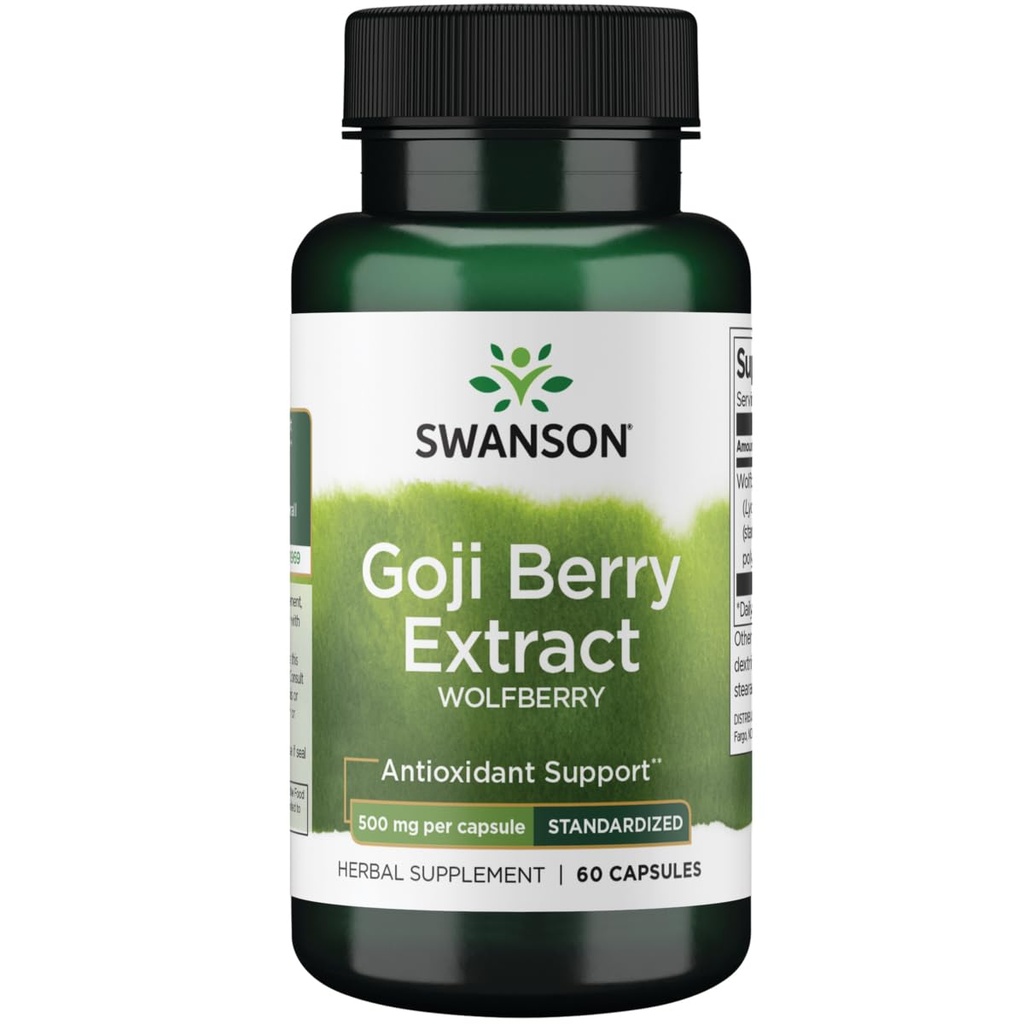 Swanson Wolfberry Estratto standardizzato (Goji Berry) 500 Milligrammi 60 capsule
