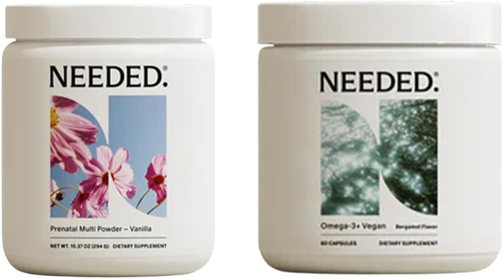 J'avais besoin. Vanille Multivitamine Prénatale Poudre et Omega-3 Vegan DHA+EPA Bundle