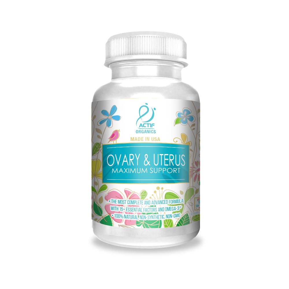 ACTIF Ovary e Uterus Supporto Massimo con 15 Fattori Avanzati e Omega-3 – Non OGM, Made in USA, 90 Count