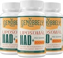 800 mg Liposomal NAD+ Supplemento con Nicotinamide Riboside 200 mg, Trans-Resveratrolo 100 mg - True NAD Supplemento per la riparazione del DNA, Aging sano, Funzione cerebrale - 180 giorni di alimentazione