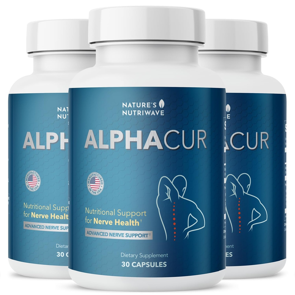 Alphacur – Natural Supplement with Magnesium, Alpha Lipoic Acid, Turmeric & CoQ10 – Non-GMO, 100% Natural, Made in the USA, GMP-Certified – 30 Capsules, 3 Month Supply