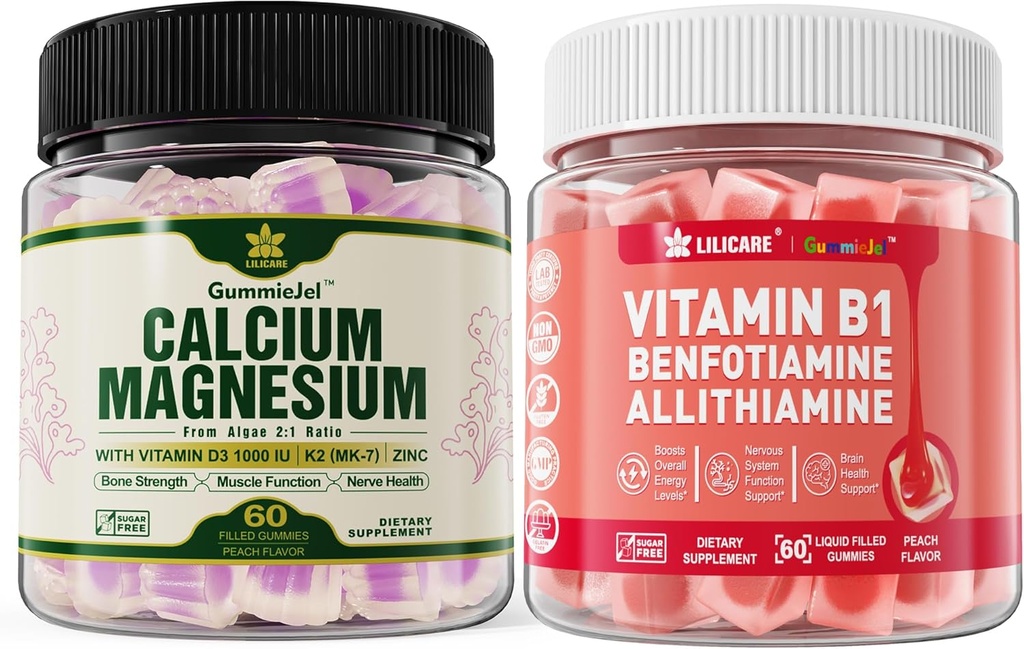 Pflanzenbasierte Kalziumergänzung +Vitamin B1 Gummis