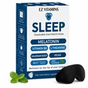 Dissolvable Oral Sleep Strips with 5mg Melatonin, Valerian Root, L-Theanine, Vitamin D3 - Sleep Support Oral Strips with Sleep Mask, Fresh Mint Flavor, No Water Needed, Works Faster Than Gummies, 30ct
