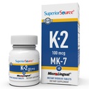 Vitamina K2 MK-7 (Menaquinone-7) 100 mcg - Integratore di supporto per la forza e la salute di Bone - aiuta la funzione cardiaca sana - Bariatric-Friendly - 60 compresse dissolving sublinguali