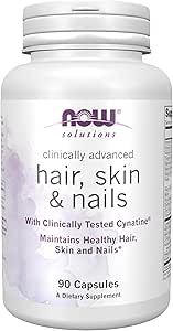 Solutions, cheveux, peau et ongles, cliniquement avancées, support avec Cynatine® testée cliniquement, 90 gélules