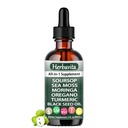Soursop Liquid Drops 10 in 1 with Sea Moss, Moringa, Turmeric, Black Seed Oil and Other Plant Elements– Vegan, Non-GMO Immune & Energy Support – 2 fl oz (1pc)
