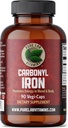 Vitamines de laboratoire pur Carbonyle Fer - 90 capsules de végétalien Formulation unique de fer métallique avec VIT C, Biodisponibilité supérieure - Non constipante, soutient la formation de globules rouges fabriqués au Canada
