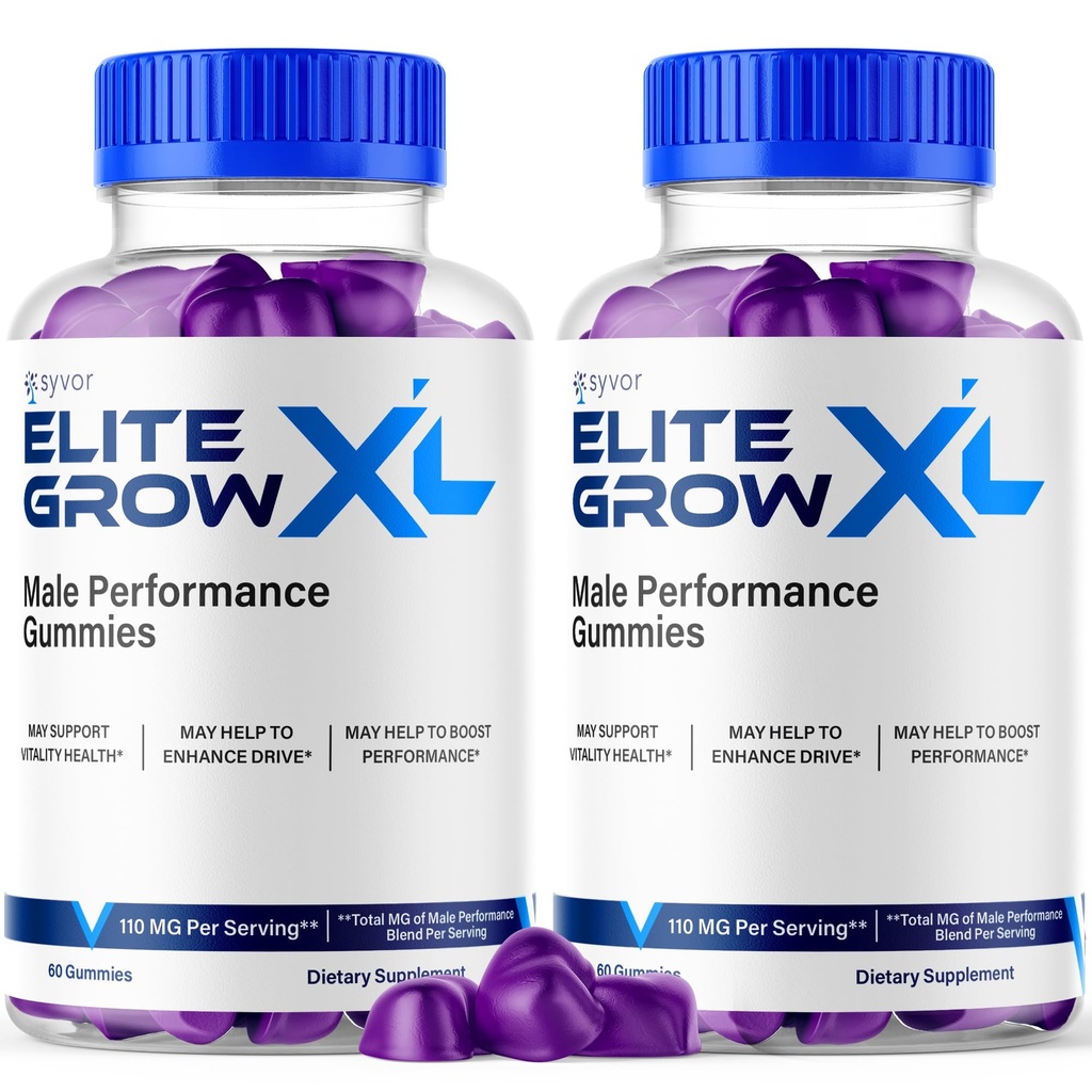 (2 Pack) Elite Grow XL Gummies, Elite GrowXL Maximum Strength Gummy Supplement, Elite Grow X L All Natural Advanced Formula Gummys Chewable Vitamin EliteGrow Delicious Once Daily Gummes (120 Gummies)