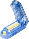 Pill Cutter Splitter for Small and Tiny Pills, Adjustable Tablet Splitter Accurately Cuts Multiple Pills at Once. Sharp Blade with Safety Guard. (Klein Blue)