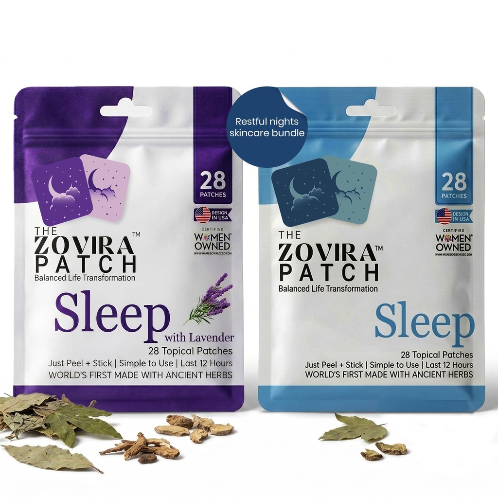 Sleep Patch Duo – Lavender Sleep Patches (28 Count) + Extra Strength Melatonin Patches (28 Count) – Transdermal Wellness Patches for Bedtime Routine