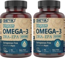 DEVA Vegan DHA-EPA Supplément nutritionnel, dérivé non-fish des algues, 300 mg de puissance, 90 softgels végétariens - Pack de 2