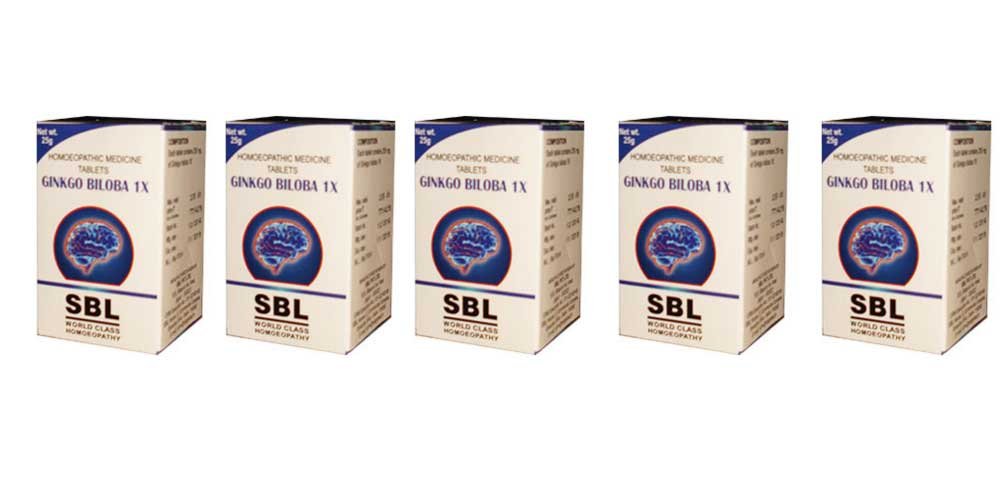 Ginkgo Biloba 1x Compresse SBL Omeopatia - 25g (Pack of 5)