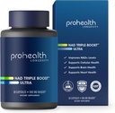 ProHealth NAD Triple Boost Ultra + 500mg Niagen NR. 3X NAD+ Optimizer Plus Apigenin, PQQ, Quercetin. Promeuve la longévité, le cœur et la santé cérébrale, active les sirtuines pour la réparation cellulaire (30 portions)