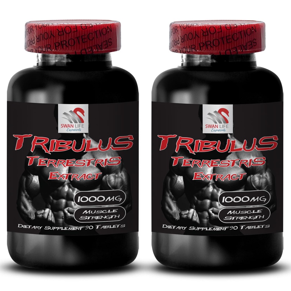 Muscle Strength Support - TRIBULUS TERRESTRIS EXTRACT - Energy Recovery, Active Stamina Boost, Physical Endurance, Dynamic Strength Booster, Energy Flow System, Strength Power 2 Bottles 180 Tablets