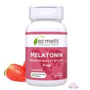 EZ Melts Melatonin - Sleep Support Supplement - No Artificial Flavors - Non-GMO & Sugar-Free - Strawberry - 60 Dissolvable Tablets (60 Servings)