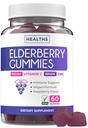 Vegan Sambucus Elderberry Gummies für Erwachsene - Schwarze Elderberry Vitamin C und Zink Gummies für tägliche und saisonale Wellness - Delicious and Nutritious Immune Support Gummy (1 Monat Versorgung)